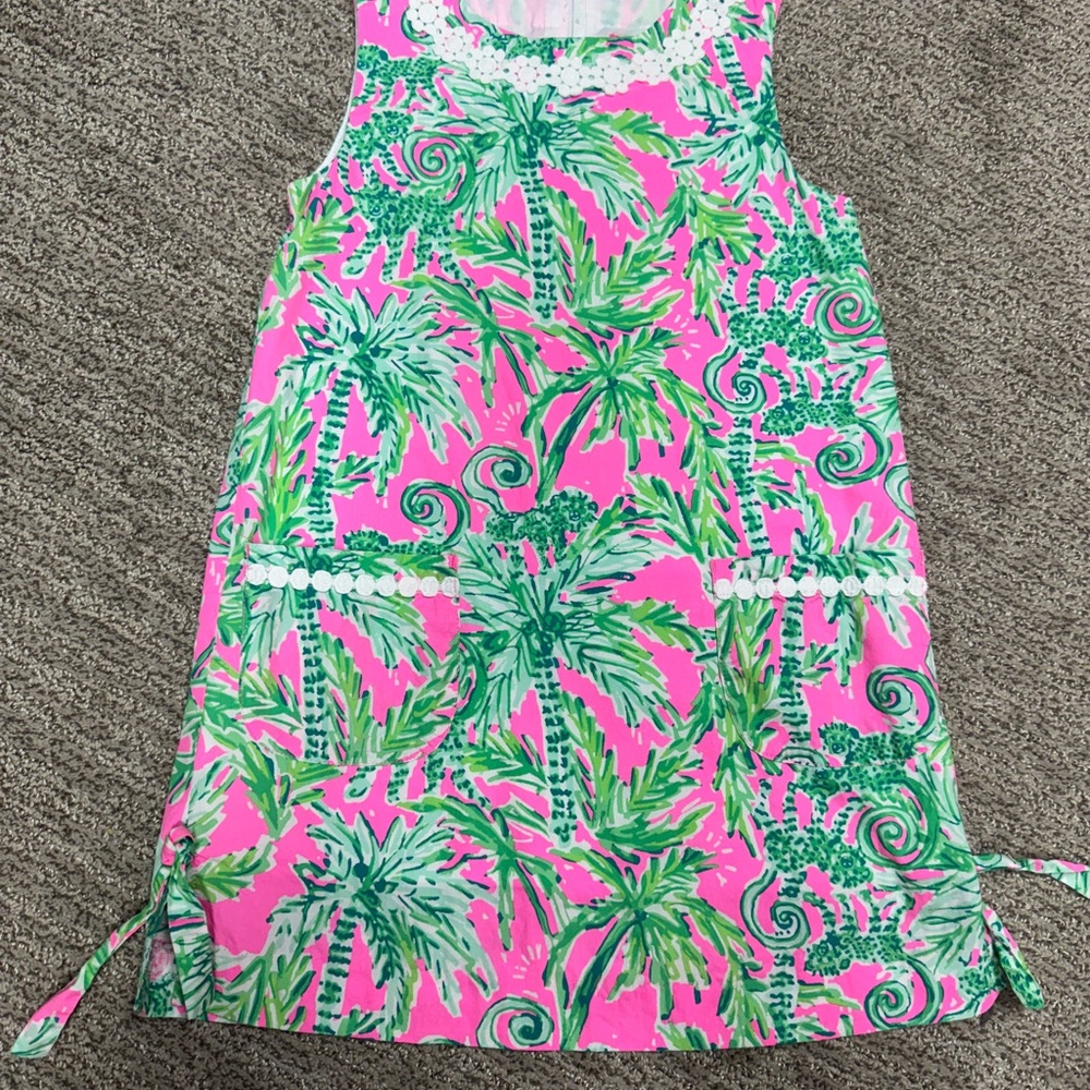 Vibrant Pink and Green Tropical Dress